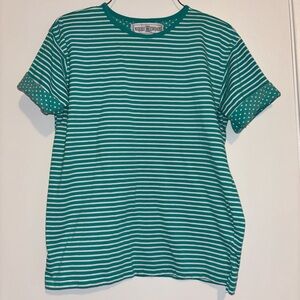 Vintage Needle & Threads Teal Striped Top